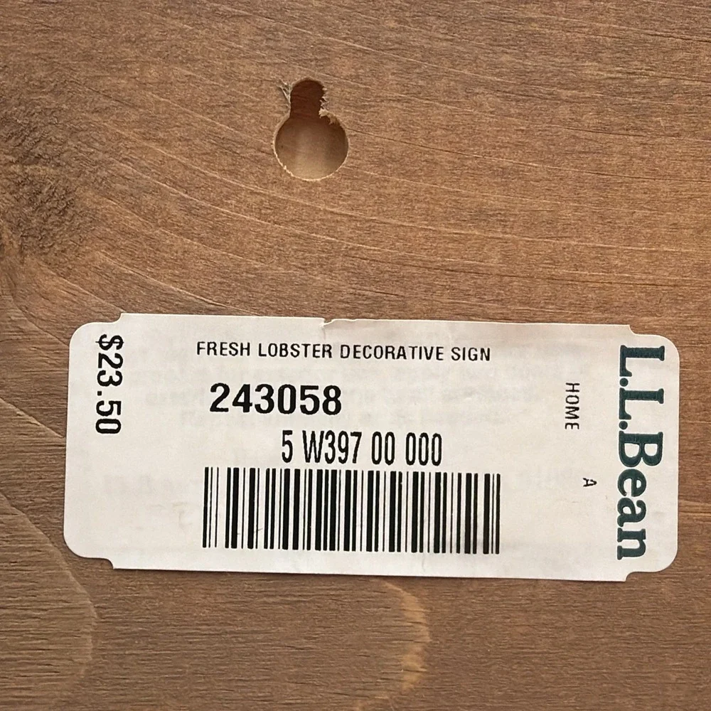 Vintage LL Bean Store Sign Fresh Maine Lobsters  16